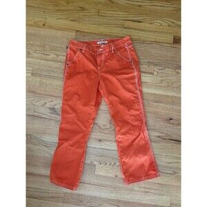 Vtg Polo Jeans Co Ralph‎ Lauren Orange Cargo Crop Capri Pants Women’s Size 8